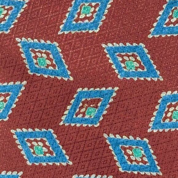 Vintage 90's Ferrell Reed for Nordstrom Handmade Geometric 100% Silk Tie - Picture 2 of 6